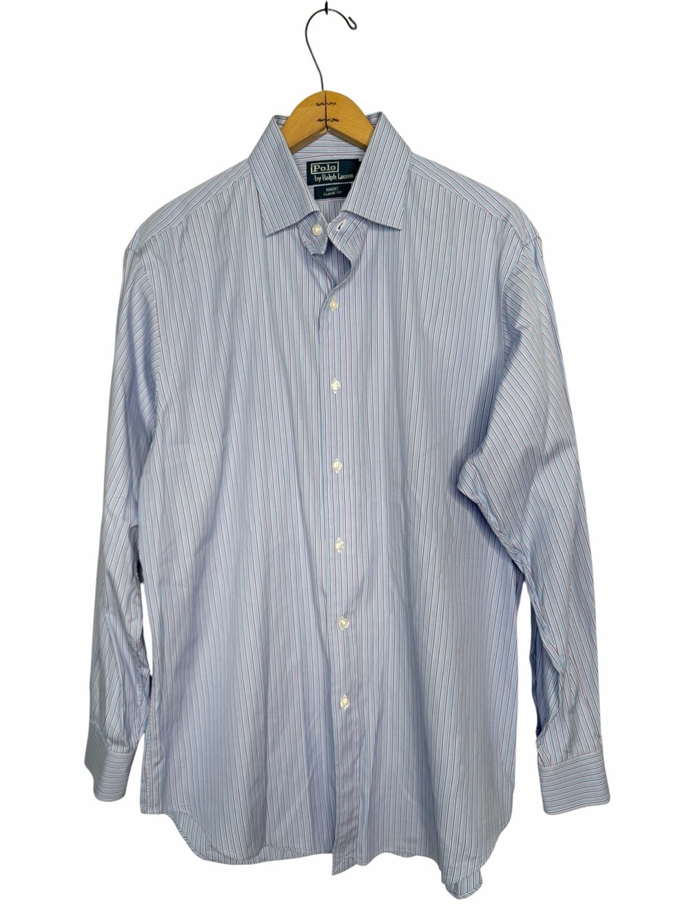Polo Ralph Lauren Blue and Pink Stripe Regent Classic Fit Dress Shirt 16.5 32/33